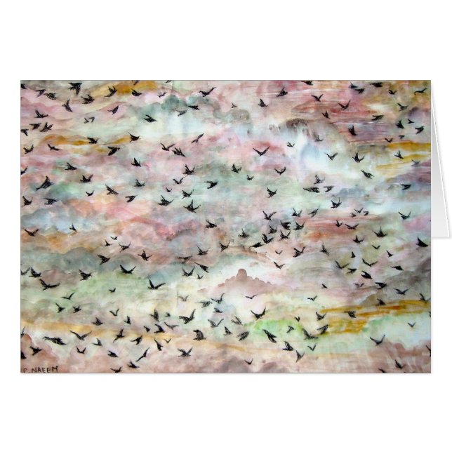 Underbar flock i flyg hälsningskort (Framsidan Horizontal)