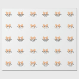Underbar födelsedag orange rosett namn datum enkel presentpapper