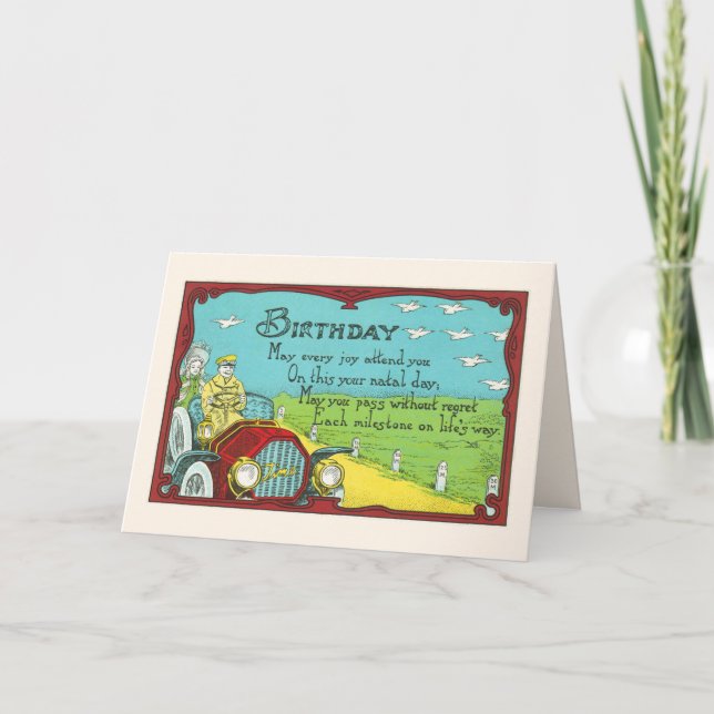 Underbar för milstolpar för antika bilar älskare kort (Framsida)