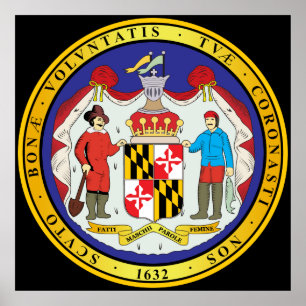 Underbar försegling av delstaten Maryland Poster