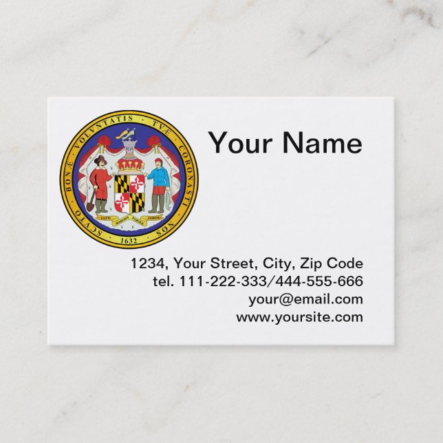 Underbar försegling av delstaten Maryland Visitkort (Framsida)