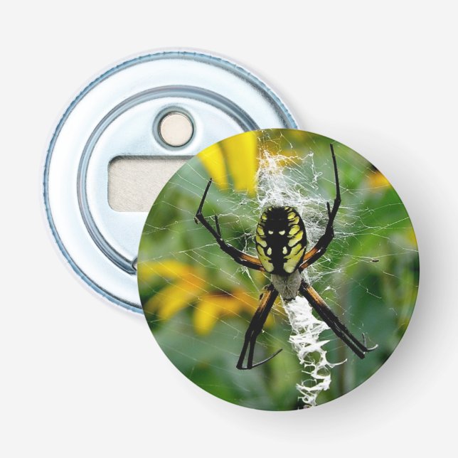 Underbar Foto Orb Spindel i Nät Flasköppnare (Framsidan)
