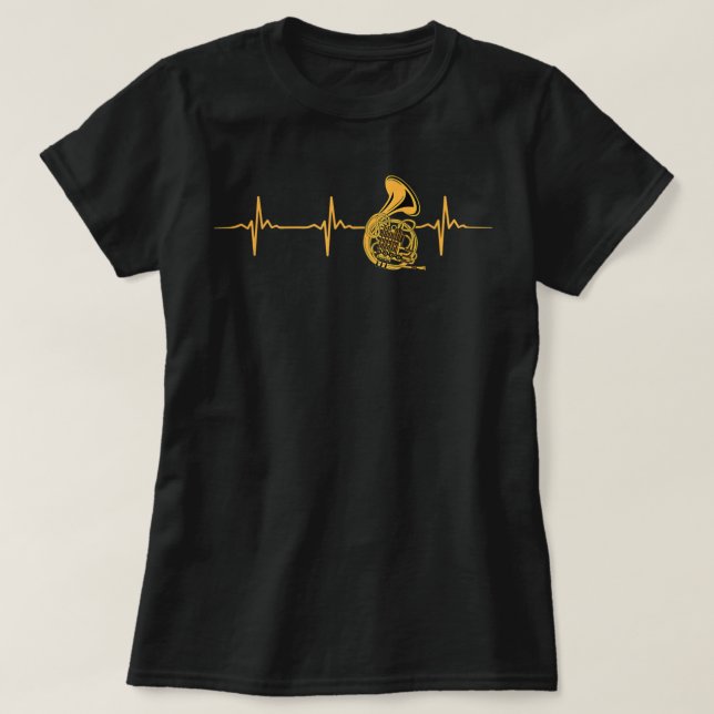 Underbar Fransk Horn Heartslag Gift Bugler3 T Shirt (Design framsida)