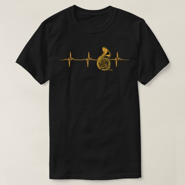 Underbar Fransk Horn Heartslag Gift Bugler3 T Shirt (Design framsida)
