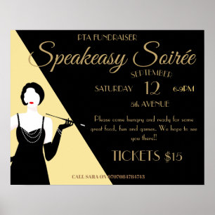 Underbar Gatsby 1920-talet poster Flapper Party pr
