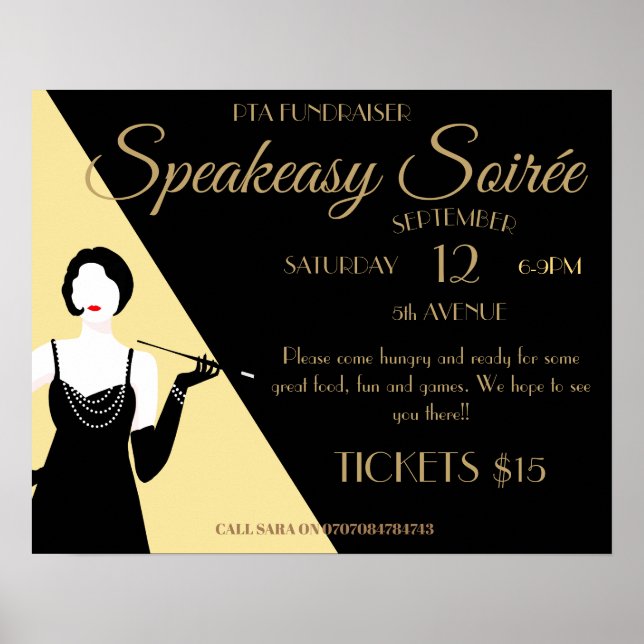 Underbar Gatsby 1920-talet poster Flapper Party pr (Framsidan)