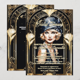 Underbar Gatsby 1920's Blonde chic med blixtflicka Inbjudningar