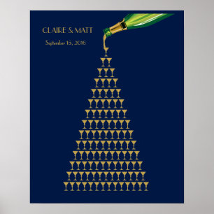Underbar Gatsby Art Deco bröllop undertecknar gäst Poster