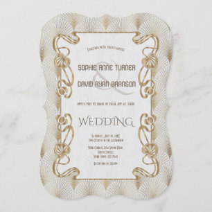 Underbar Gatsby Bröllop, Guld Inbjudningar