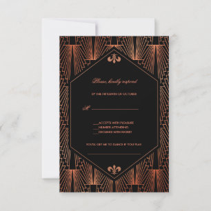 Underbar Gatsby Copper Art Deco Sång Request Bröll OSA Kort