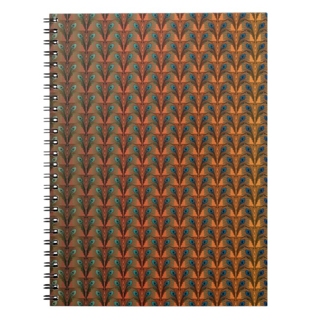 Underbar Gatsby Feathers art deco design Anteckningsbok Med Spiral (Framsidan)