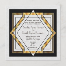 Underbar Gatsby Guld White Art Deco Bröllop