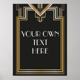 Underbar Gatsby Inspired Anpassningsbar Signage Poster