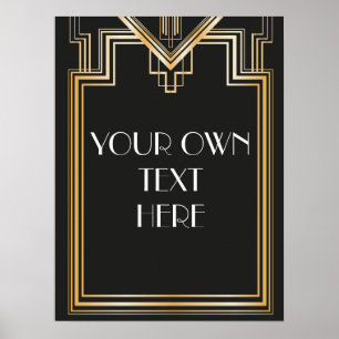 Underbar Gatsby Inspired Anpassningsbar Signage Poster