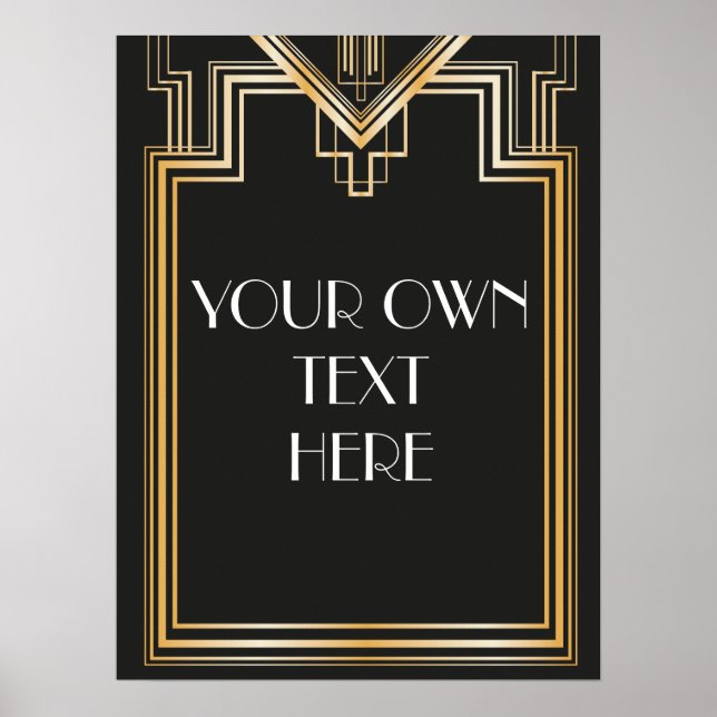 Underbar Gatsby Inspired Anpassningsbar Signage Poster (Framsidan)