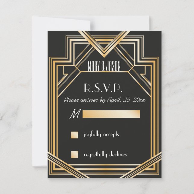 Underbar Gatsby inspirerad OSA kort (Framsida)