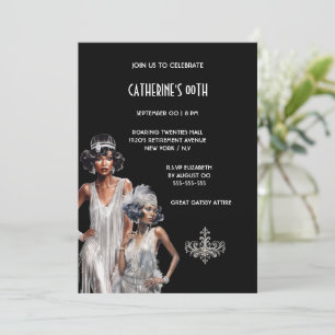 Underbar Gatsby melanin dam luxurit födelsedagskal Inbjudningar