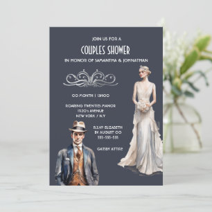 Underbar Gatsby par duschbruden chic Inbjudningar