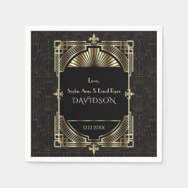 Underbar Gatsby Roaring 20:e Bröllop Pappersservett