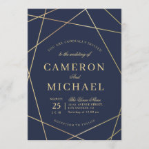 underbar geometrisk bröllopsinbjudan