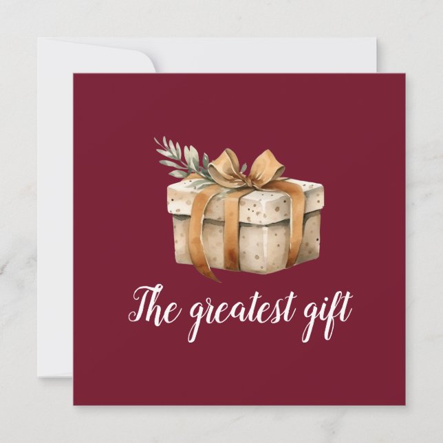Underbar Gift Winter Photo Baby Birth Notice Meddelande (Framsida)