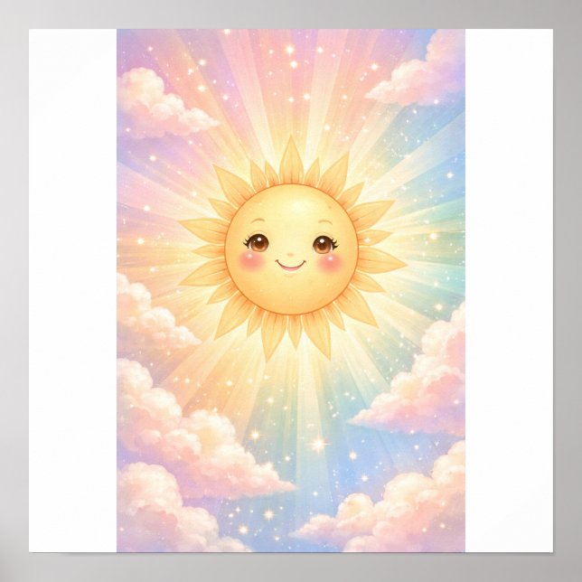 Underbar Glad Sol Pastell  Poster (Framsidan)