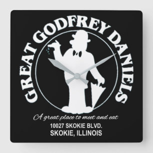 Underbar Godfrey Daniels Restaurant, Skokie, Illin Fyrkantig Klocka