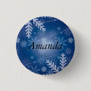 Underbar Gorgal jul Blue Silver SNowflake Knapp