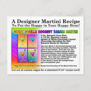 Underbar Gorilla Coconut Banana Martini Recipe Pos Vykort