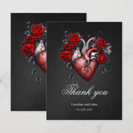 Underbar gotisk viktoriansk hjärta tack kort