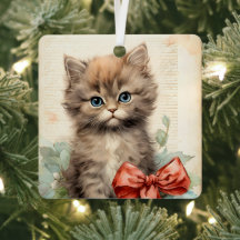 Underbar grå kattunge jul