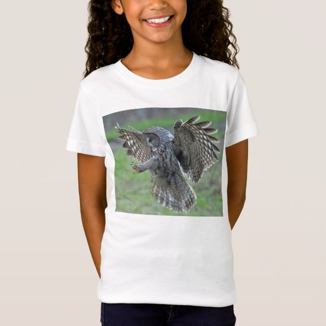 Underbar grå uggla~-landning t-shirt (Framsida)