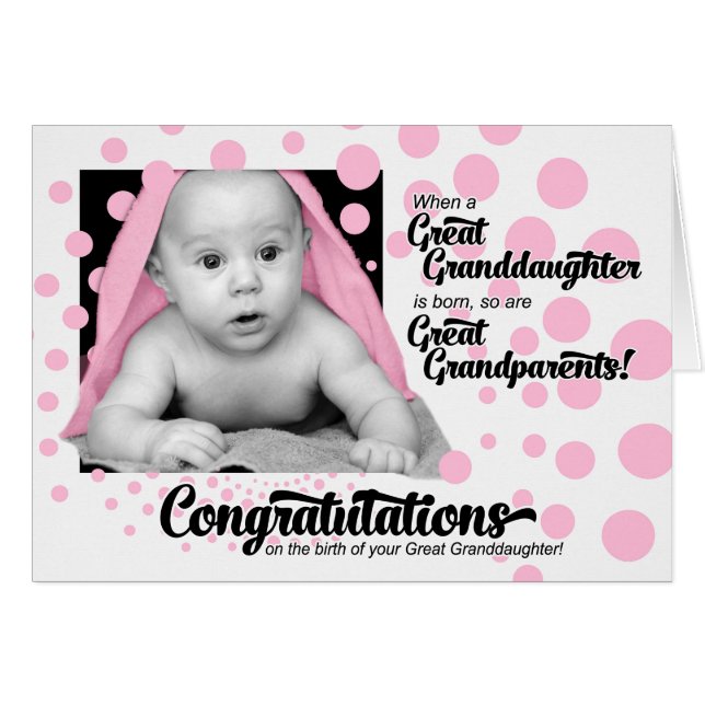 Underbar GrandDotter Rosa Polka dots Farföräldrar Hälsningskort (Framsidan Horizontal)