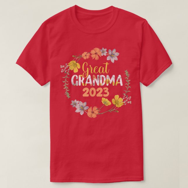 Underbar Grandma 2023 for Gravid Notice T Shirt (Design framsida)