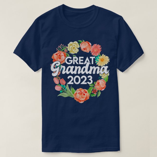 Underbar Grandma 2023 Gift for Gravid Notice T Shirt (Design framsida)