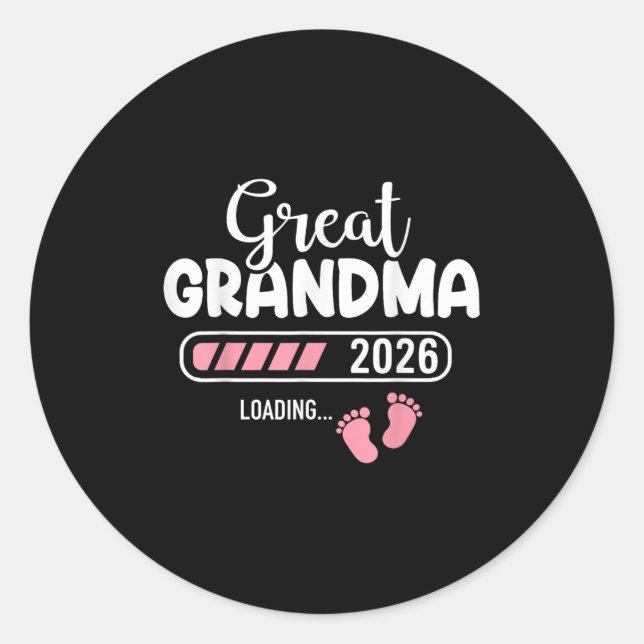 Underbar Grandma 2026-inläsning Runt Klistermärke (Framsida)