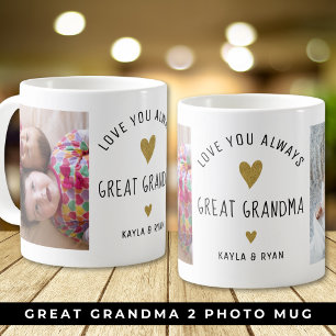 Underbar Grandma Barnbarn Kärlek 2 Photo Collage Kaffemugg
