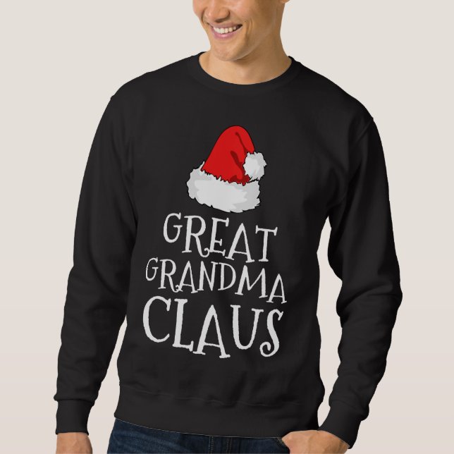Underbar Grandma Claus jul-matchning för Hat-famil Lång Ärmad Tröja (Framsida)