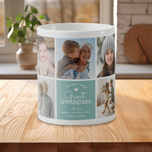 UNDERBAR GRANDMA "de mest älskade" Photo Collage Kaffemugg