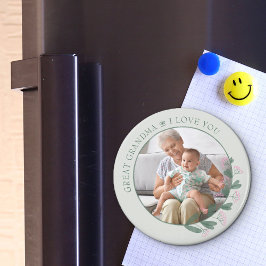 Underbar Grandma Kärlek You Lila Wildblommor Photo Magnet