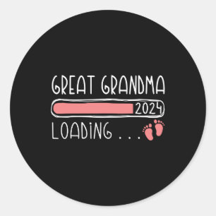 Underbar Grandma Loading 2024 Family Gravid Runt Klistermärke