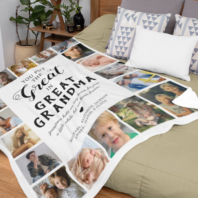 Underbar Grandma Photo Fleece Blanket (Skapare uppladdad)
