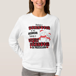 Underbar Grandma Priceless Snögubbe T Shirt