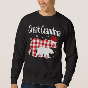Underbar Grandma Red Play Bear Matching Family Chr Lång Ärmad Tröja