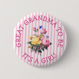 UNDERBAR GRANDMA som ska vara Rosa Blommigt Baby S Knapp