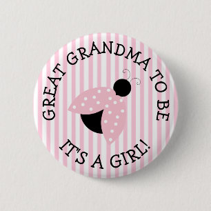 Underbar GrandmaPink Ladybug Baby Shower-knapp Knapp