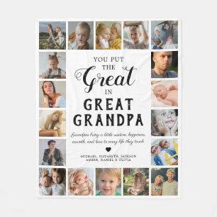 Underbar Grandpa Photo Fleece Blanket