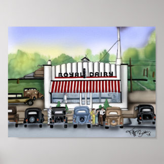 "Underbar Grandpa's Dairy & Ice Cream Shop" Poster