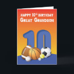 Underbar Grandson 10:e födelsedagssporten i Bollar Kort<br><div class="desc">Kasta en perfekt "10"-pass till din underbara barnson firande på hans mycket väntade 10-årsdag. Det här kortet med många idrotter bollar på framsidan är bara perfekt till ge.</div>