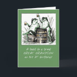 Underbar Grandson 21:a födelsedagen Frogs Toasting Kort<br><div class="desc">Uppmuntra din underbara barnson att ha mycket roligt på sin 21:a födelsedag. För att göra det kan du ge honom det här kortet som har grodor som lurar honom på hans speciella dag.</div>